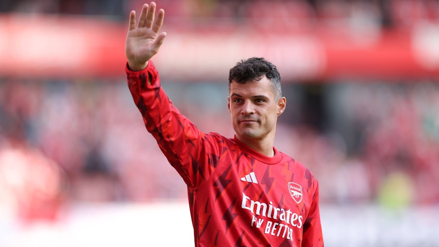 Granit Xhaka, ehemals Spieler von Borussia Mönchengladbach, hier am 28. Mai 2023 beim Spiel mit dem FC Arsenal gegen die Wolverhampton Wanderers.