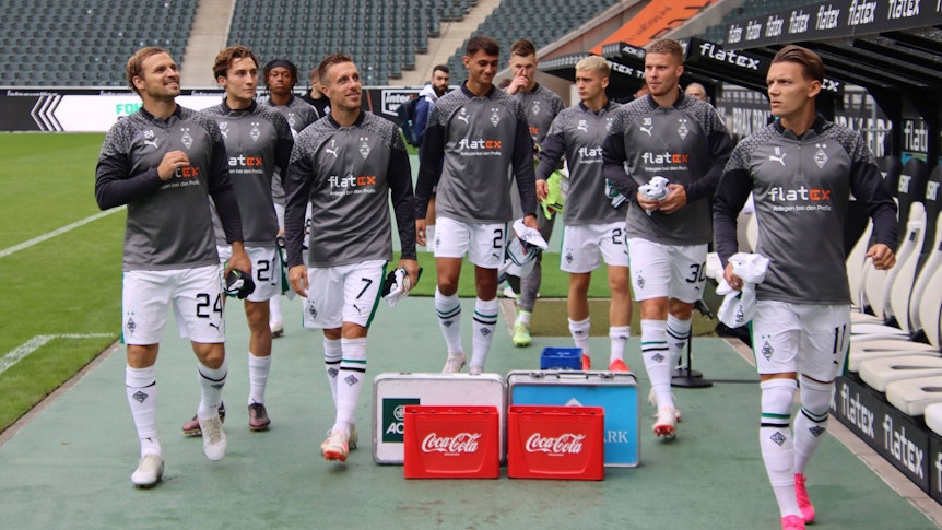 Die Borussia-Spieler vor der Testspiel-Generalprobe gegen Montpellier.