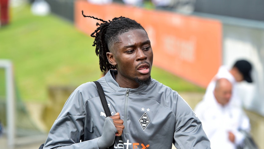 Manu Koné beim Training von Borussia Mönchengladbach im Borussia-Park am 2. August 2023.