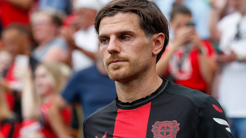 Jonas Hofmann, Ex-Spieler von Borussia Mönchengladbach, hier am 19. August 2023 beim Match zwischen Bayer Leverkusen und RB Leipzig in der BayArena.