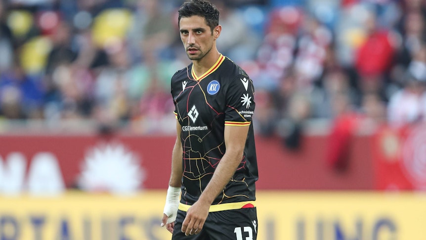 Lars Stindl, Ex-Kapitän von Borussia Mönchengladbach, hier am 1. September 2023 beim Spiel zwischen dem Karlsruher SC und Fortuna Düsseldorf.