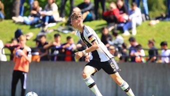 Niklas Swider von Borussia Mönchengladbach bei einem U16-Länderspiel des DFB am 25. Mai 2023.