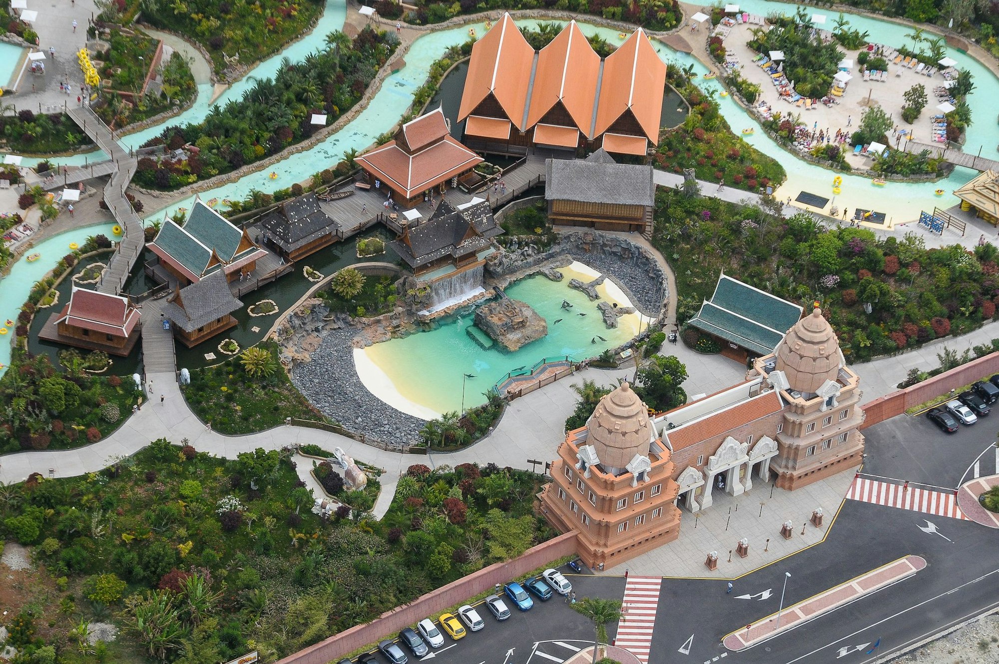 Der Siam Wasserpark von oben fotografiert.
