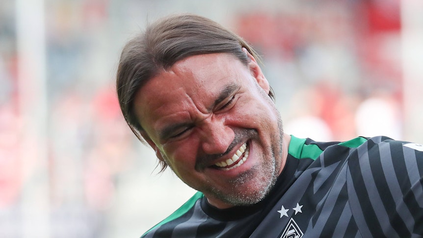 Daniel Farke lacht im Dress von Borussia Mönchengladbach.