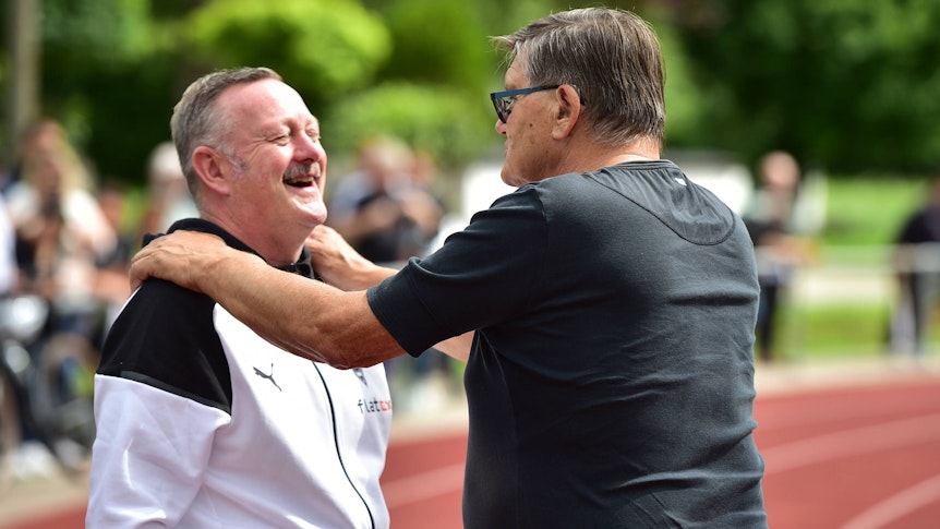 Roland Virkus und Hans Meyer im Trainingslager.