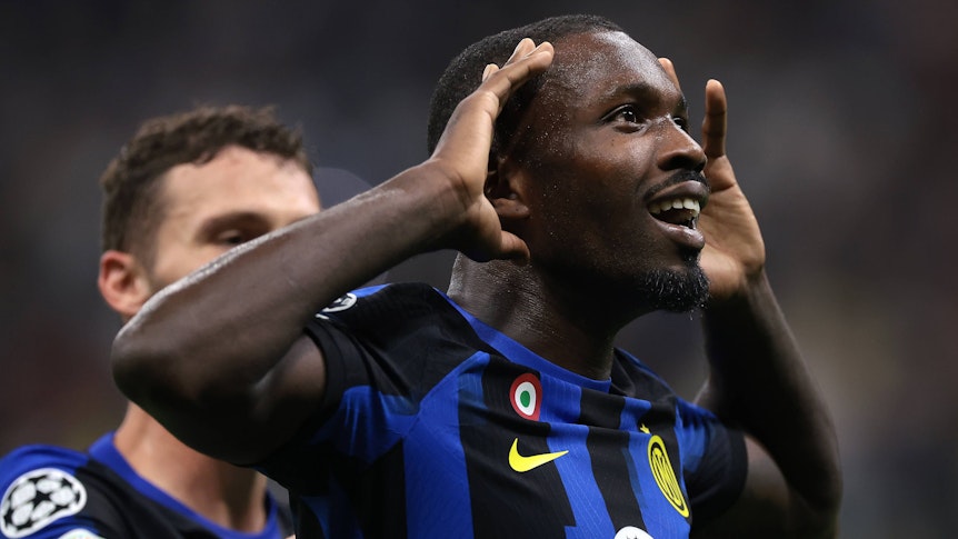 Marcus Thuram bejubelt einen Treffer für Inter.