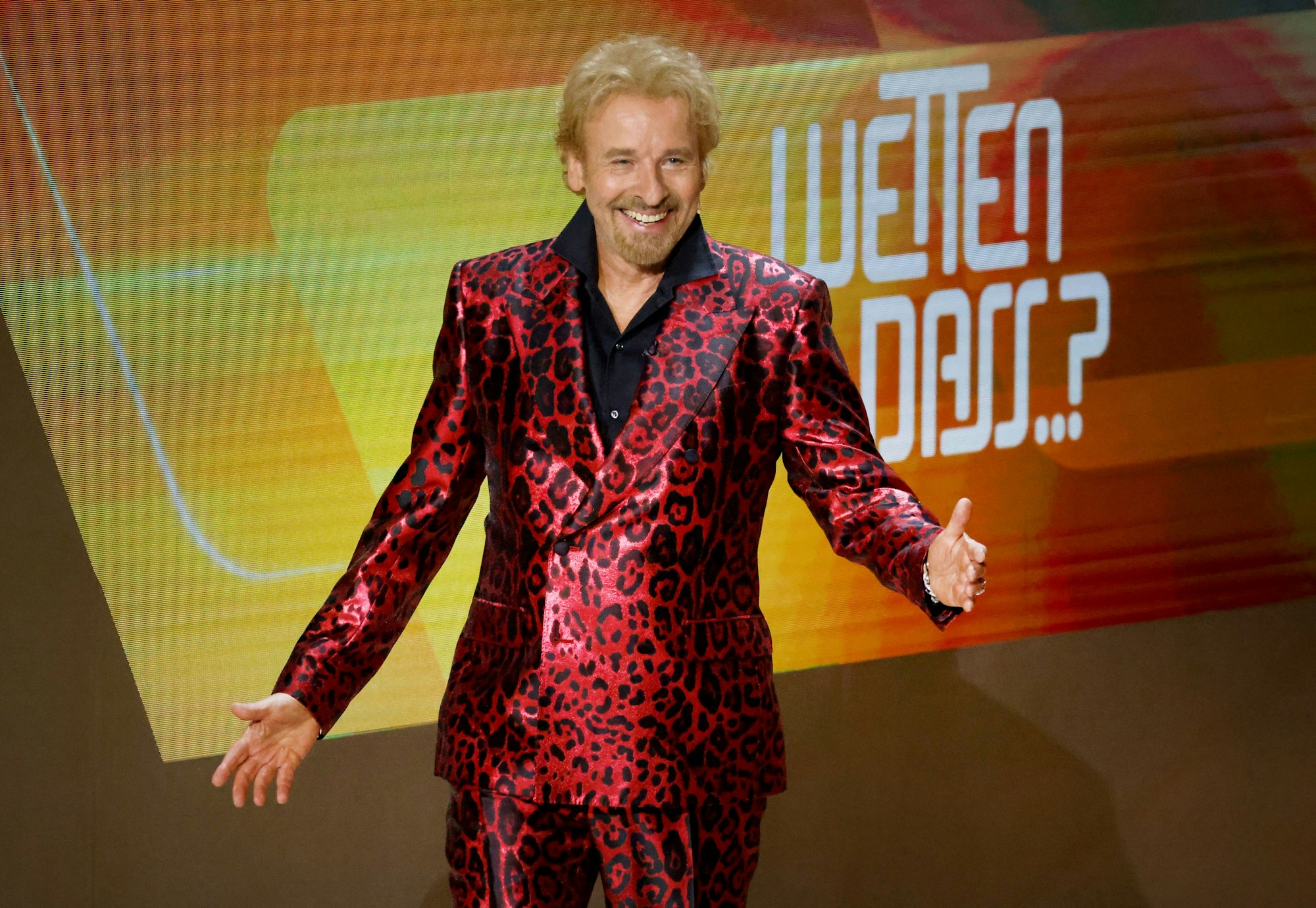 Entertainer Thomas Gottschalk kommt zur ZDF-Show „Wetten, dass..?“.