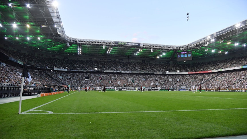 Der Borussia-Park beim Spiel der Fohlenelf gegen Bayer Leverkusen.