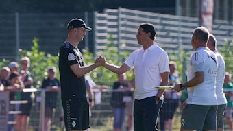 Ole Werner und Gerardo Seoane geben sich die Hand.
