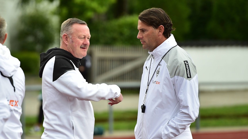 Roland Virkus mit Gerardo Seoane.