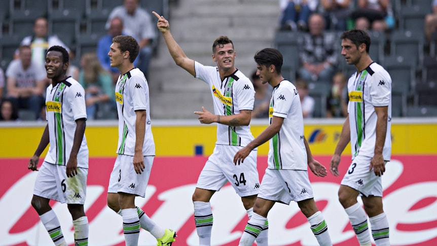Borussia-Spieler bei einem Testspiel.