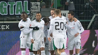Borussia-Spieler beim Torjubel.