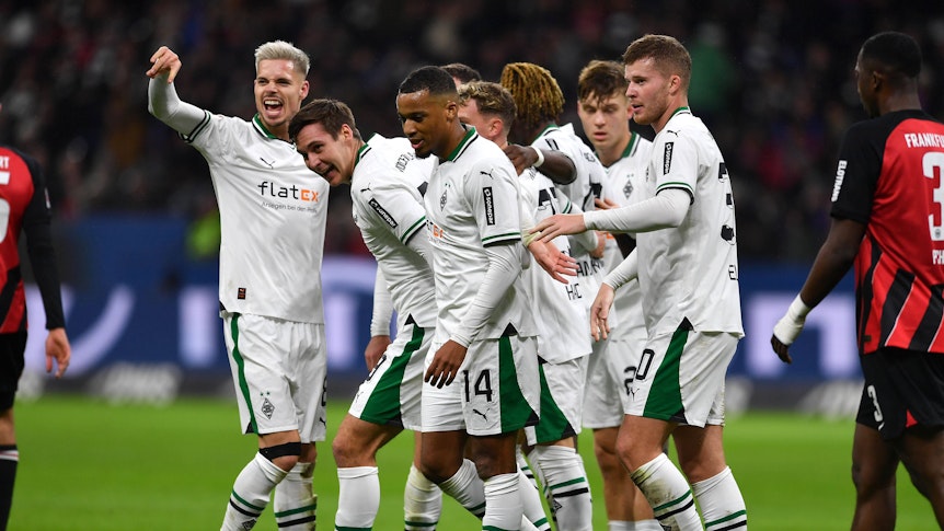 Borussia-Spieler beim Torjubel.