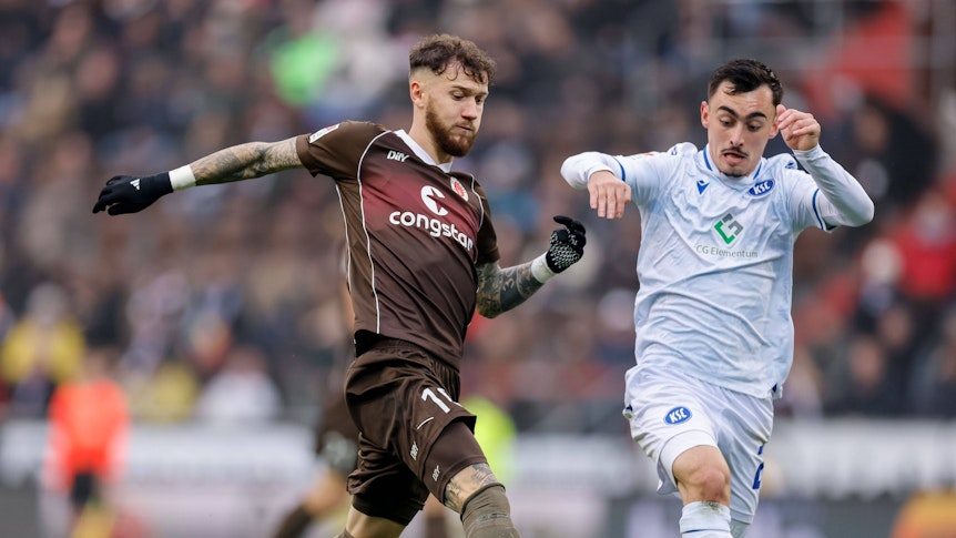 Marcel Hartel im Duell mit Paul Nebel.