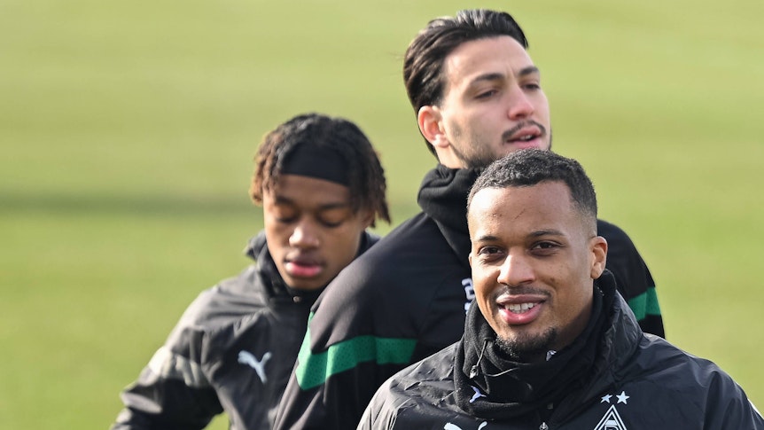 Spieler von Borussia Mönchengladbach während einer Trainingseinheit.