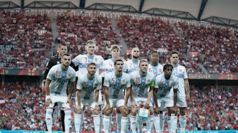 Mannschaftsfoto der luxemburgischen Nationalmannschaft.