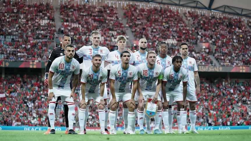 Mannschaftsfoto der luxemburgischen Nationalmannschaft.