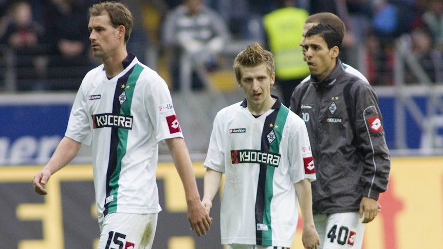 Thomas Kleine, Marko Marin und Karim Matmour enttäuscht im Gladbach-Trikot.