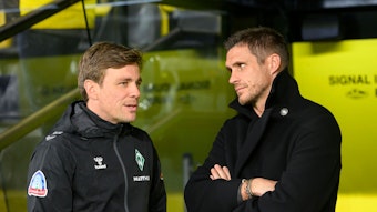 Clemens Fritz und Sebastian Kehl im Gespräch.