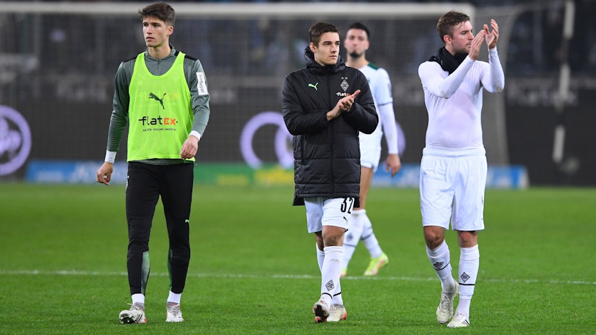 Tom Gaal, Flo Neuhaus und Christoph Kramer drehen eine Extrarunde im Borussia-Park.