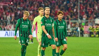 Robin Hack, Moritz Nicolas, Julian Weigl und Shio Fukuda im Gladbach-Trikot.