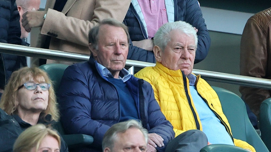 Berti Vogts auf der Tribüne im Borussia-Park.