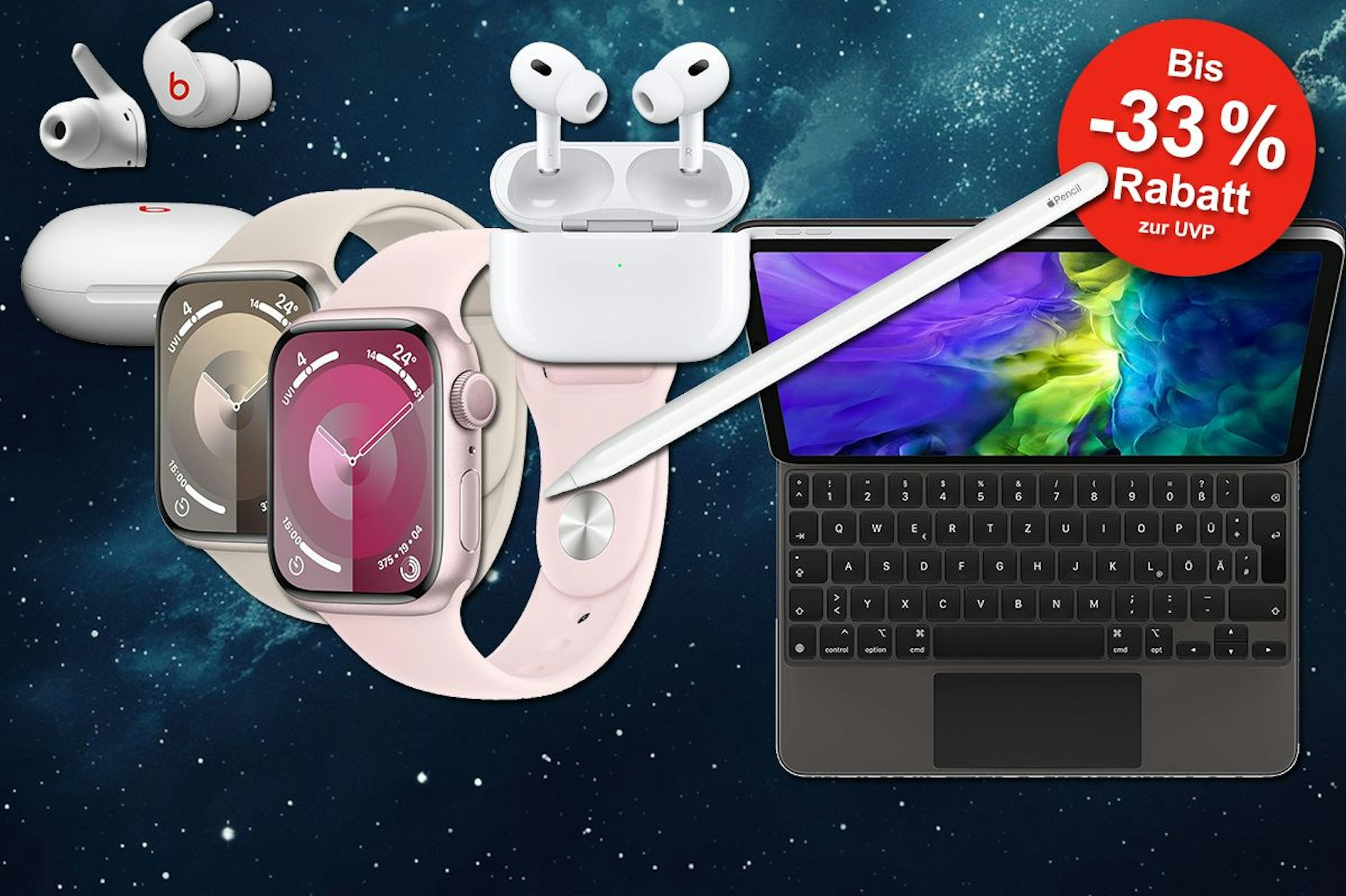 Apple und Beats Sale bei Amazon - Spare bis zu 33% auf Apple Watch, AirPods, Apple Zubehör und Beats Kopfhörer