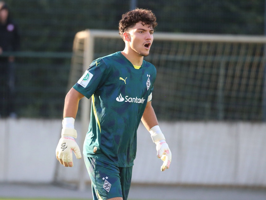 Tiago Pereira Cardoso im Tor der U19 von Borussia Mönchengladbach.