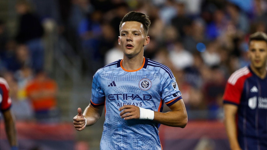 New Yorks Hannes Wolf läuft im MLS-Spiel bei New England Revolution über den Platz.