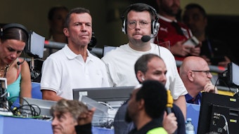 Christian Straßburger und Lothar Matthäus als Kommentatoren bei der EM.