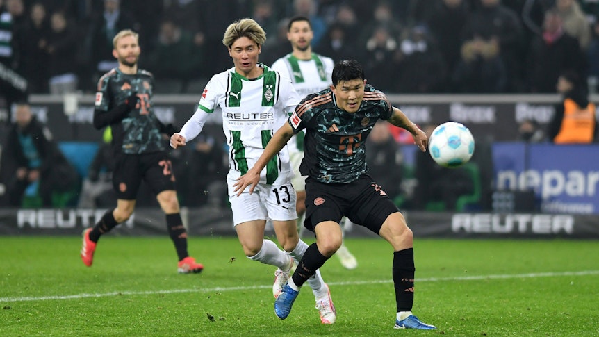 Shio Fukuda im Zweikampf mit Kim Min-jae.