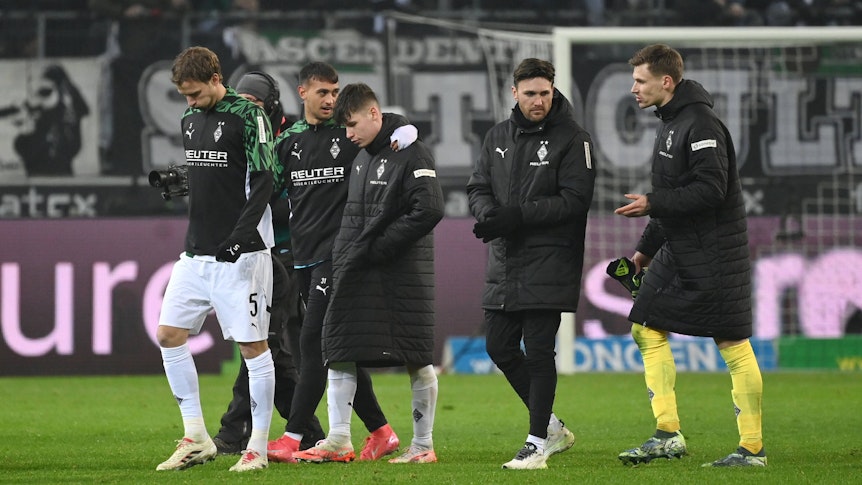 Spieler von Borussia Mönchengladbach sind enttäuscht.