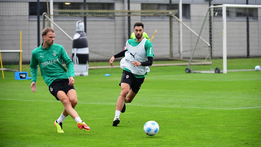 Marvin Friedrich und Tim Kleindienst im Training.