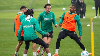 Spieler von Borussia Mönchengladbach beim Training.