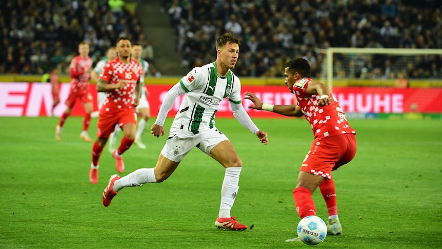 Noah Pesch bei seinem Bundesliga-Debüt gegen Mainz 05.