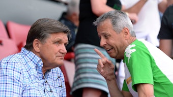 Lucien Favre im Gespräch mit Hans Meyer.