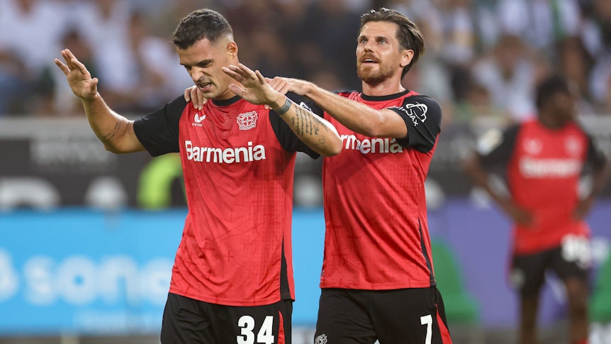 Granit Xhaka verzichtet auf einen großen Jubel in Gladbach.