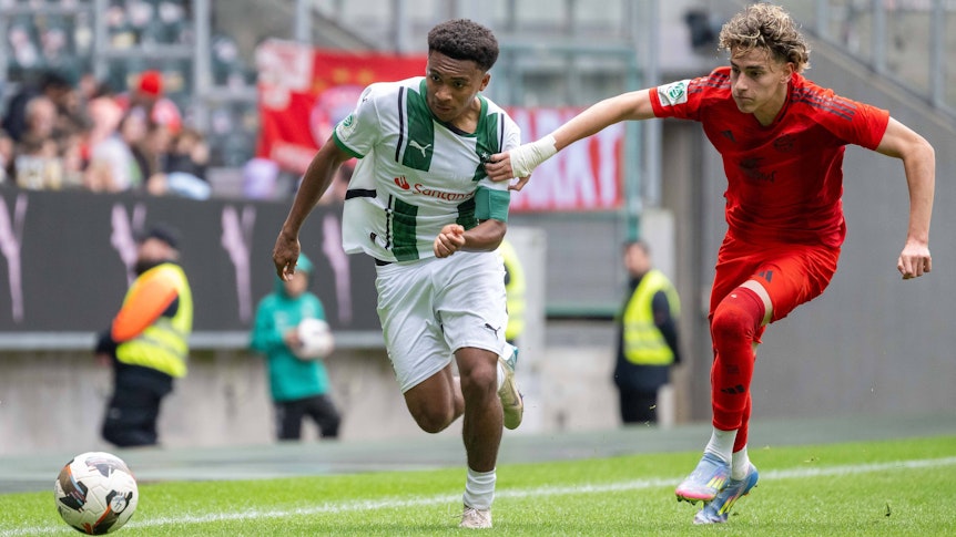 Mathieu Nguefack im Zweikampf mit Adam El Chaar.
