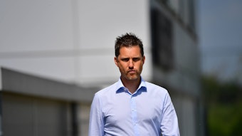 Mirko Sandmöller auf dem Weg zum Training.