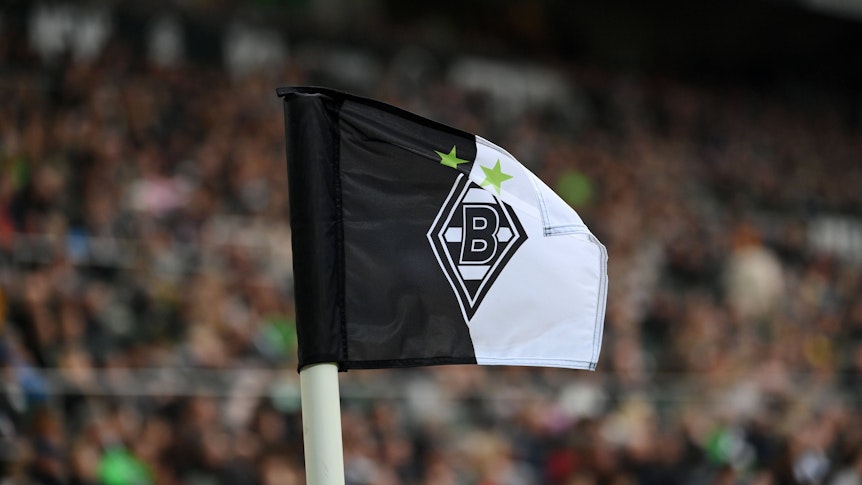 Eine Eckfahne von Borussia Mönchengladbach.