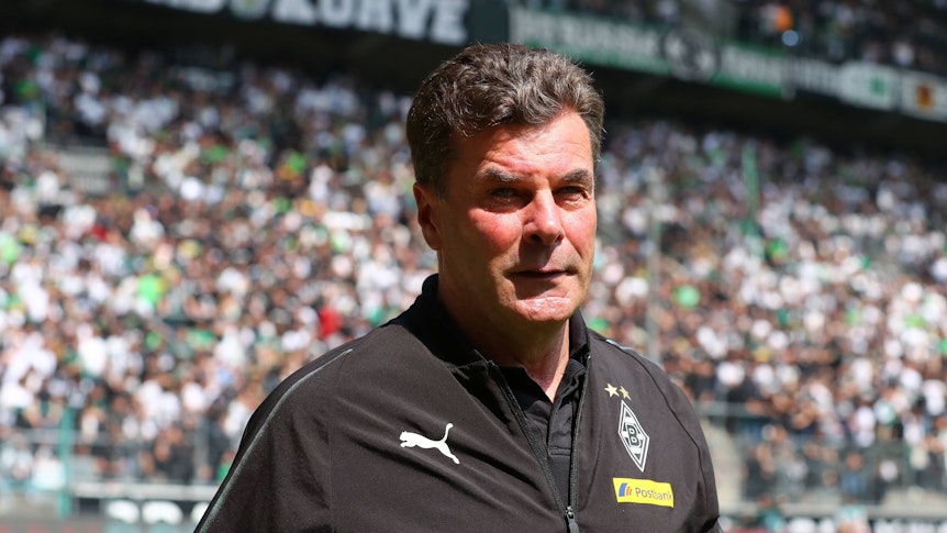Dieter Hecking bei seiner Abschiedsvorstellung als Trainer von Borussia Mönchengladbach.