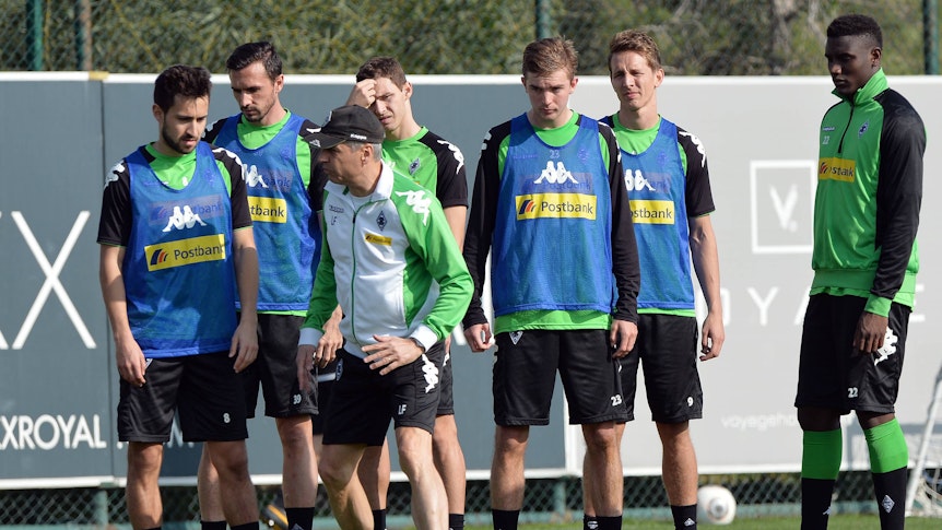 Spieler von Borussia Mönchengladbach beim Training.