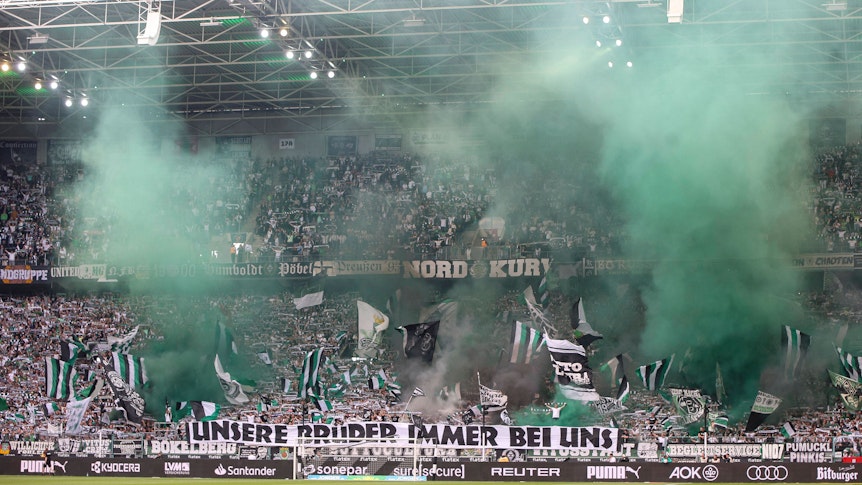 Nordkurve von Gladbach im Borussia-Park.