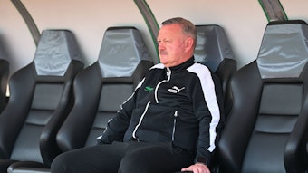 Roland Virkus beim Pokal-Spiel von Borussia Mönchengladbach gegen Atlas Delmehorst.