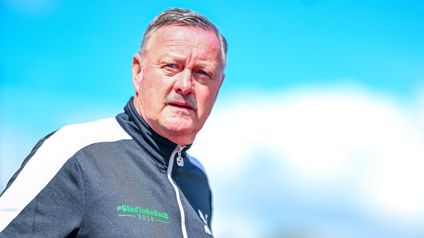 Roland Virkus vor der Partie zwischen Borussia Mönchengladbach und Atlas Delmenhorst im DFB-Pokal.