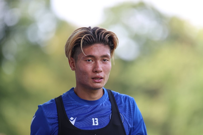 Shio Fukuda im Training des Karlsruher SC.