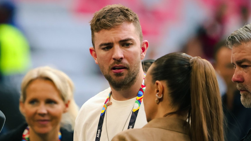 Christoph Kramer als Experte beim Uefa Nations League Halbfinale in der Allianz-Arena im Einsatz.