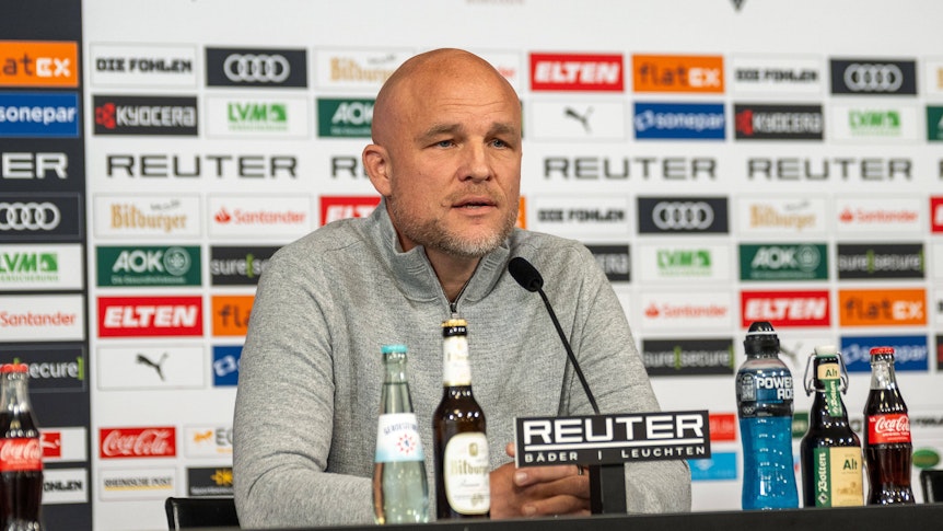 Rouven Schröder bei seiner Vorstellung als neuer Trainer von Borussia Mönchengladbach.